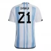 Coppa del mondo 2022 Maglia Argentina Dybala 21 Divisa Prima