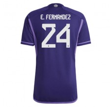 Coppa del mondo 2022 Maglia Argentina E.Fernandez 24 Divisa Trasferta