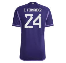 Coppa del mondo 2022 Maglia Argentina E.Fernandez 24 Divisa Trasferta