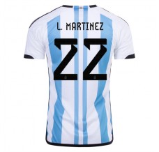 Coppa del mondo 2022 Maglia Argentina L. Martinez 22 Divisa Prima