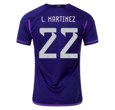 Coppa del mondo 2022 Maglia Argentina L. Martinez 22 Divisa Trasferta