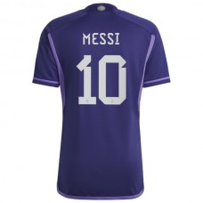 Coppa del mondo 2022 Maglia Argentina Messi 10 Divisa Trasferta