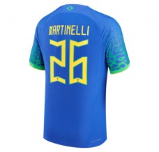 Coppa del mondo 2022 Maglia Brasile Martinelli 26 Divisa Trasferta