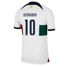 Coppa del mondo 2022 Maglia Portogallo Bernardo 10 Divisa Trasferta Coppa del mondo 2022 Maglia Portogallo Bernardo 10 Divisa Trasferta