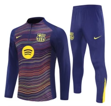 FC Barcelona Tuta Felpa da Allenamento Bambino 2025/26 - 1-4 Zip Blu