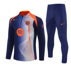 FC Barcelona Tuta Felpa da Allenamento Bambino 2025/26 - 1-4 Zip Blu