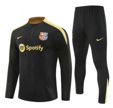 FC Barcelona Tute Felpe da Allenamento Bambino 2024/25 - 1-4 Zip Nero Gold