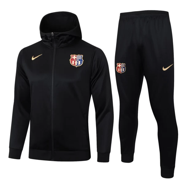 FC Barcelona Tute Giacca da Allenamento 2024/25 - Cappuccio Nero FC Barcelona Tute Giacca da Allenamento 2024/25 - Cappuccio Nero