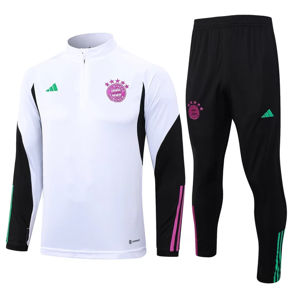FC Bayern München Tute Felpe da Allenamento 2023/24 - 1-4 Zip Bianco Nero FC Bayern München Tute Felpe da Allenamento 2023/24 - 1-4 Zip Bianco Nero