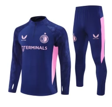 Feyenoord Rotterdam Tuta Felpa da Allenamento 2025/26 - 1-4 Zip Blu