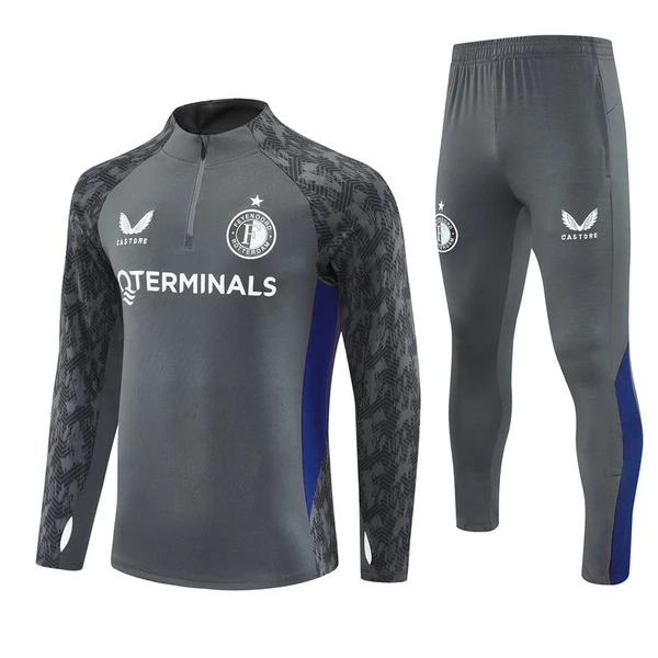 Feyenoord Rotterdam Tuta Felpa da Allenamento Bambino 2025/26 - 1-4 Zip Grigio Feyenoord Rotterdam Tuta Felpa da Allenamento Bambino 2025/26 - 1-4 Zip Grigio
