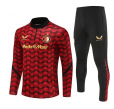Feyenoord Rotterdam Tuta Felpa da Allenamento Bambino 2025/26 - 1-4 Zip Rosso