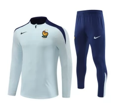 Francia Tute Felpe da Allenamento 2024/25 - 1-4 Zip Blu
