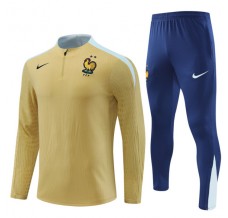 Francia Tute Felpe da Allenamento 2024/25 - 1-4 Zip Gold