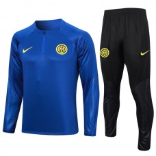 Inter Milan Tute Felpe da Allenamento 2023/24 - 1-4 Zip Blu