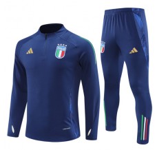Italia Tute Felpe da Allenamento Bambino 2024/25 - 1-4 Zip Blu