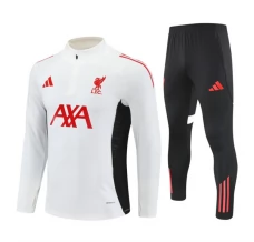 Liverpool FC Tuta Felpa da Allenamento 2025/26 - 1-4 Zip Bianco
