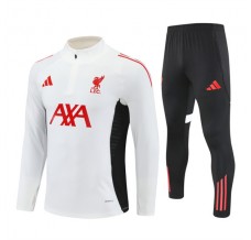 Liverpool FC Tuta Felpa da Allenamento Bambino 2025/26 - 1-4 Zip Bianco