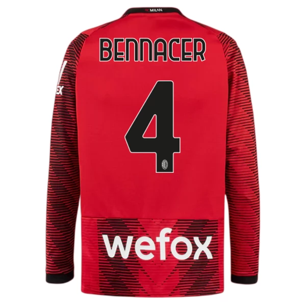 Maglia AC Milan Bennacer 4 Divisa Prima 2023/24 Manica Lunga Maglia AC Milan Bennacer 4 Divisa Prima 2023/24 Manica Lunga