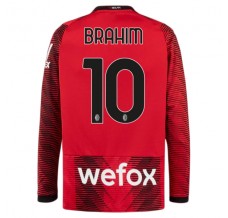 Maglia AC Milan Brahim 10 Divisa Prima 2023/24 Manica Lunga