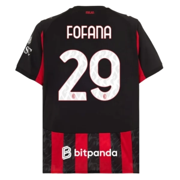 Maglia AC Milan Fofana 29 Divisa Prima 2025/26 Maglia AC Milan Fofana 29 Divisa Prima 2025/26