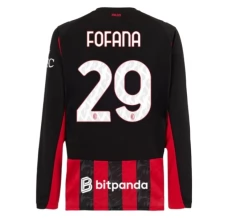 Maglia AC Milan Fofana 29 Divisa Prima 2025/26 Manica Lunga Maglia AC Milan Fofana 29 Divisa Prima 2025/26 Manica Lunga