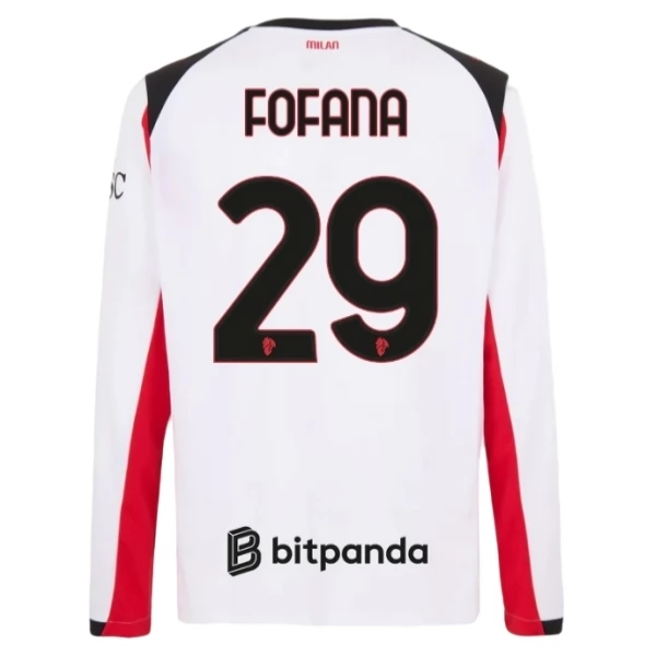 Maglia AC Milan Fofana 29 Divisa Trasferta 2025/26 Manica Lunga Maglia AC Milan Fofana 29 Divisa Trasferta 2025/26 Manica Lunga