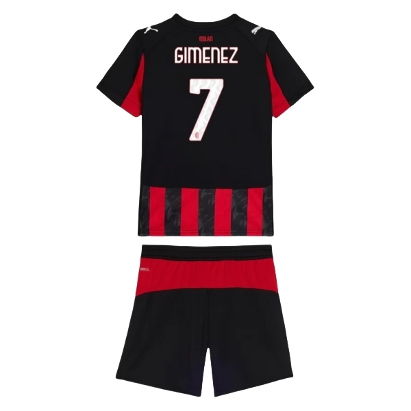 Maglia AC Milan Gimenez 7 Bambino Divisa Prima 2025/26 Maglia AC Milan Gimenez 7 Bambino Divisa Prima 2025/26