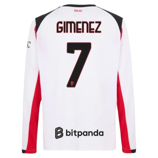 Maglia AC Milan Gimenez 7 Divisa Trasferta 2025/26 Manica Lunga Maglia AC Milan Gimenez 7 Divisa Trasferta 2025/26 Manica Lunga