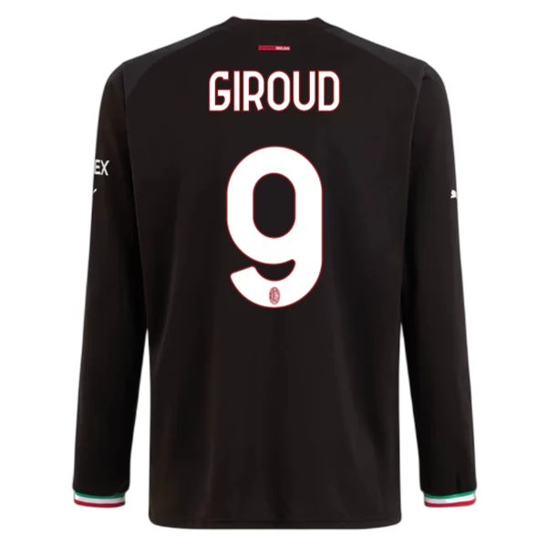 Maglia AC Milan Giroud 9 Divisa Prima 2022/23 Manica Lunga Maglia AC Milan Giroud 9 Divisa Prima 2022/23 Manica Lunga