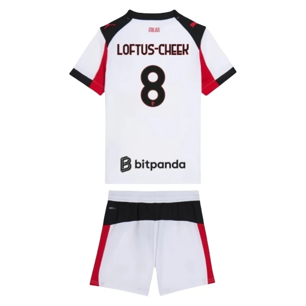 Maglia AC Milan Loftus-Cheek 8 Bambino Divisa Trasferta 2025/26 Maglia AC Milan Loftus-Cheek 8 Bambino Divisa Trasferta 2025/26