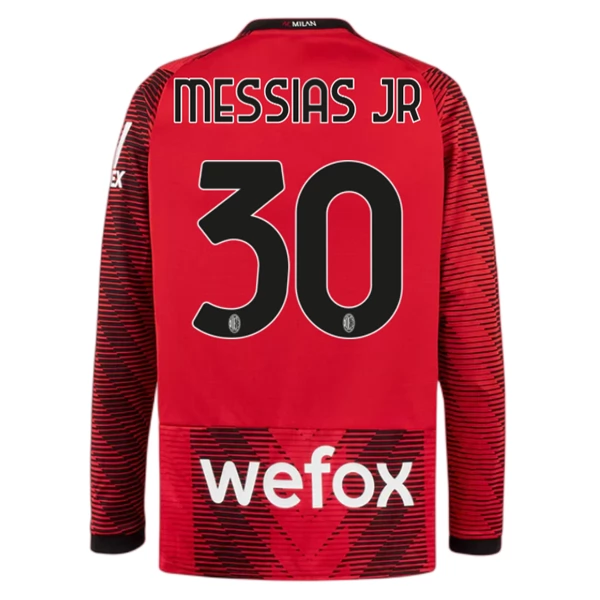 Maglia AC Milan Messias Jr 30 Divisa Prima 2023/24 Manica Lunga Maglia AC Milan Messias Jr 30 Divisa Prima 2023/24 Manica Lunga