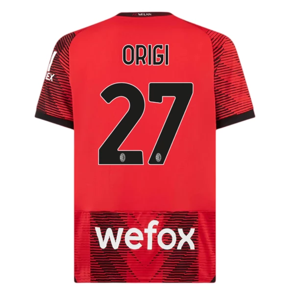 Maglia AC Milan Origi 27 Divisa Prima 2023/24 Maglia AC Milan Origi 27 Divisa Prima 2023/24
