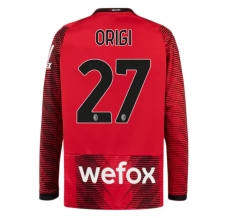 Maglia AC Milan Origi 27 Divisa Prima 2023/24 Manica Lunga Maglia AC Milan Origi 27 Divisa Prima 2023/24 Manica Lunga