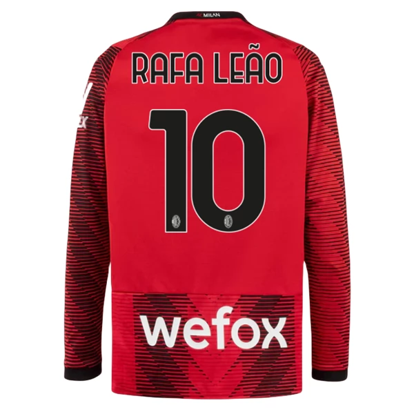 Maglia AC Milan Rafa Leao 10 Divisa Prima 2023/24 Manica Lunga Maglia AC Milan Rafa Leao 10 Divisa Prima 2023/24 Manica Lunga