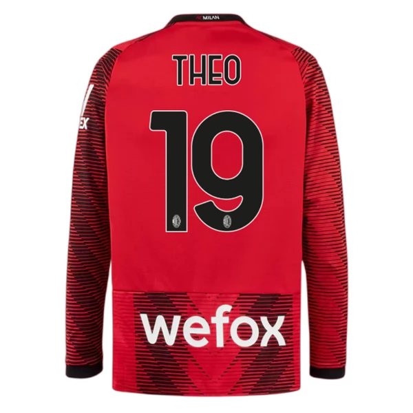 Maglia AC Milan Theo 19 Divisa Prima 2023/24 Manica Lunga Maglia AC Milan Theo 19 Divisa Prima 2023/24 Manica Lunga