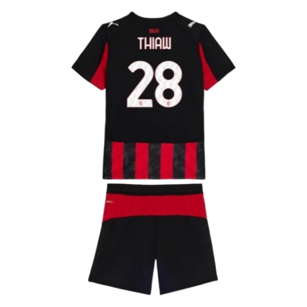 Maglia AC Milan Thiaw 28 Bambino Divisa Prima 2025/26 Maglia AC Milan Thiaw 28 Bambino Divisa Prima 2025/26