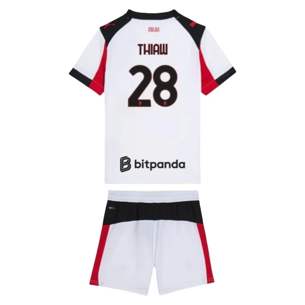 Maglia AC Milan Thiaw 28 Bambino Divisa Trasferta 2025/26 Maglia AC Milan Thiaw 28 Bambino Divisa Trasferta 2025/26