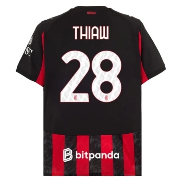 Maglia AC Milan Thiaw 28 Divisa Prima 2025/26 Maglia AC Milan Thiaw 28 Divisa Prima 2025/26