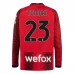 Maglia AC Milan Tomori 23 Divisa Prima 2023/24 Manica Lunga