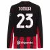 Maglia AC Milan Tomori 23 Divisa Prima 2025/26 Manica Lunga Maglia AC Milan Tomori 23 Divisa Prima 2025/26 Manica Lunga
