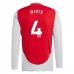 Maglia Arsenal White 4 Divisa Prima 2024/25 Manica Lunga