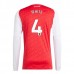 Maglia Arsenal White 4 Divisa Prima 2025/26 Manica Lunga