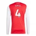 Maglia Arsenal White 4 Divisa Prima 2025/26 Manica Lunga