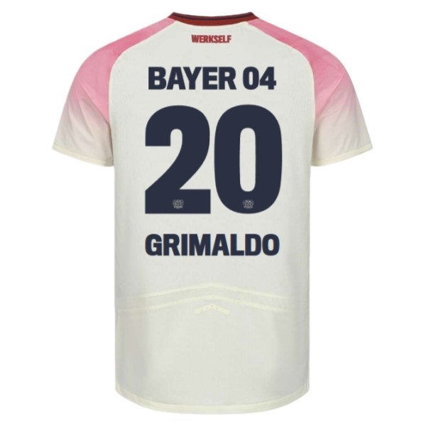 Maglia Bayer 04 Leverkusen Grimaldo 20 Kit Gara Away 2025/26 Maglia Bayer 04 Leverkusen Grimaldo 20 Kit Gara Away 2025/26