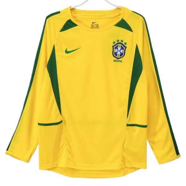 Maglia Brasile Kit Gara Home Retro 2002 Maniche Lunghe Maglia Brasile Kit Gara Home Retro 2002 Maniche Lunghe