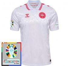 Maglia Danimarca Divisa Trasferta Euro 2024 Patch