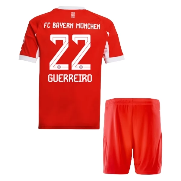 Maglia FC Bayern München Guerreiro 22 Bambino Divisa Prima 2025/26 Maglia FC Bayern München Guerreiro 22 Bambino Divisa Prima 2025/26
