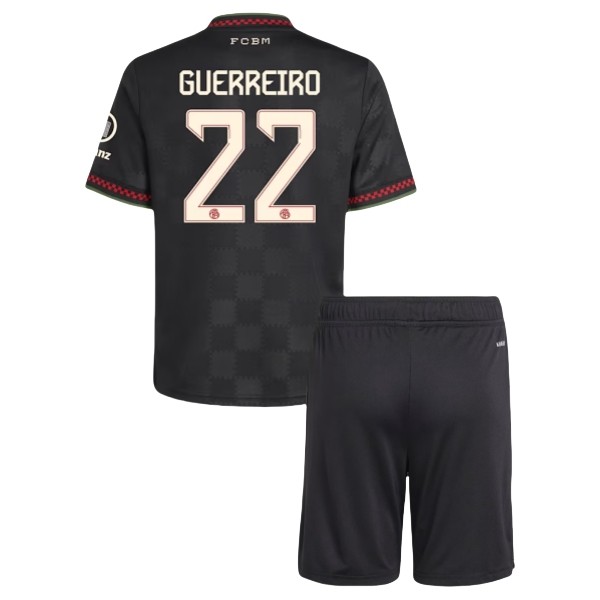 Maglia FC Bayern München Guerreiro 22 Kit Gara Third Bambino 2025/26 Maglia FC Bayern München Guerreiro 22 Kit Gara Third Bambino 2025/26