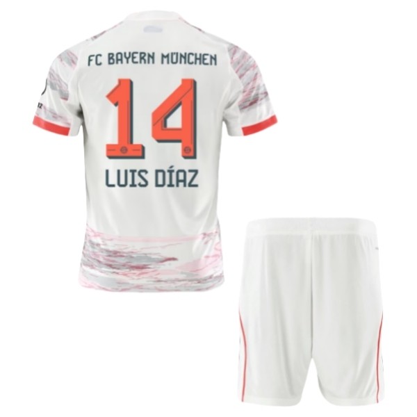Maglia FC Bayern München Luis Díaz 14 Kit Gara Away Bambino 2025/26 Maglia FC Bayern München Luis Díaz 14 Kit Gara Away Bambino 2025/26